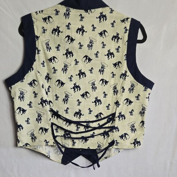 Five Star Navy and Cream Button Down Shirt - Picture 8 of 12